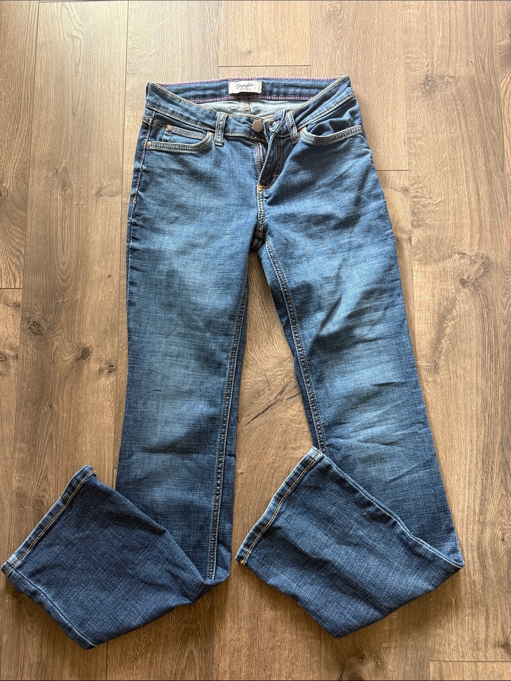 Classic Mid-Rise Flare Jeans in Blue by Wrangler